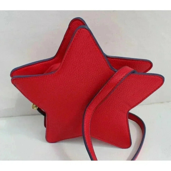 Vintage NOS Retro Red Leather Star Patriotic Crossbody Purse - Picture 4 of 4